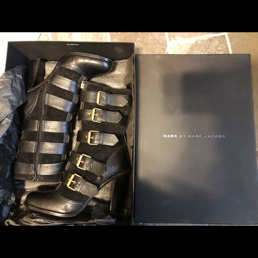 Black leather Marc Jacobs boots
